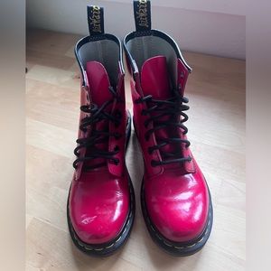 Hot pink/red Dr Martens Boots size US 6 EU 37